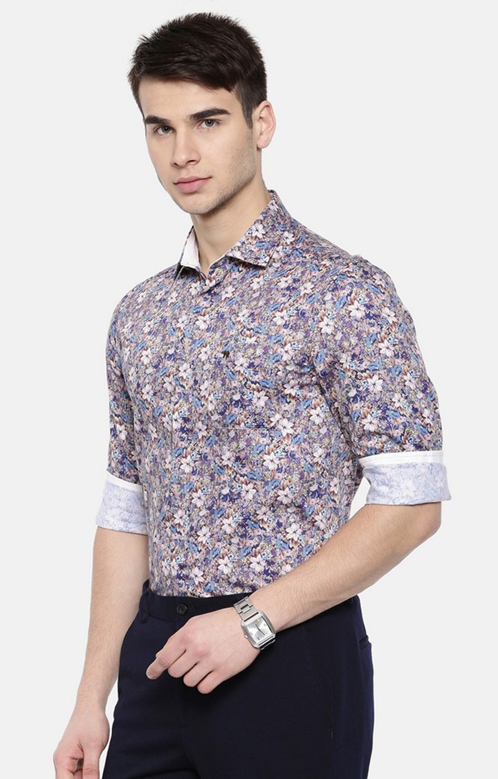 The Bear House | Men's Multicolour Cotton Floral Formal Shirt 2