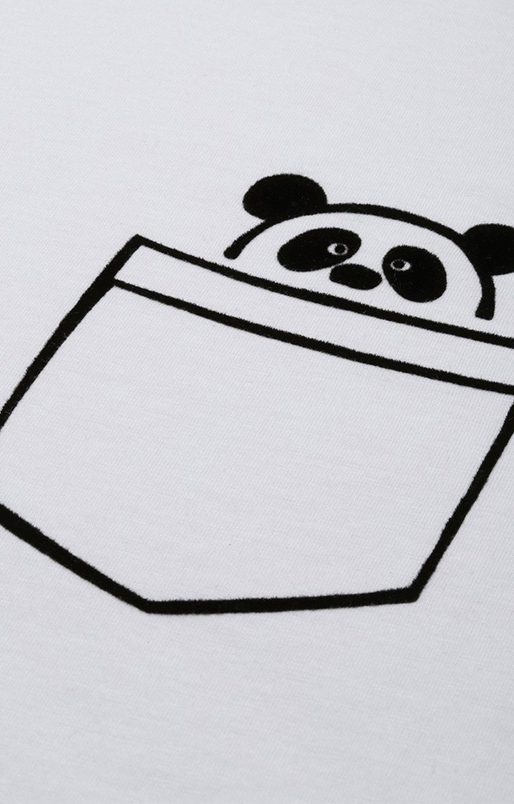 The Bear House | Men's White Cotton Printed T-shirt 4