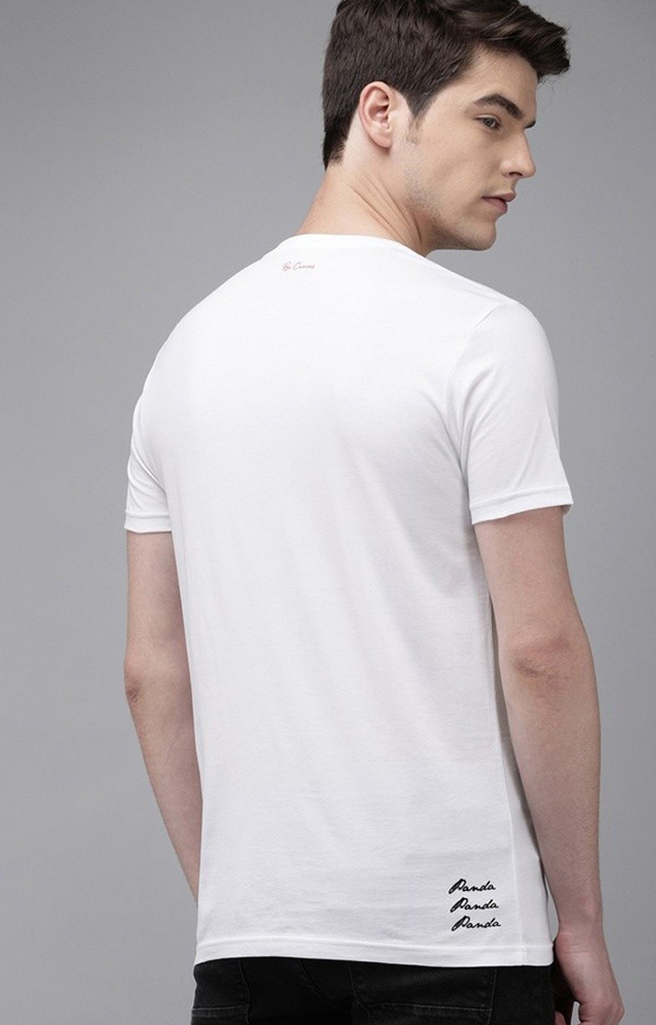 The Bear House | Men's White Cotton Printed T-shirt 3