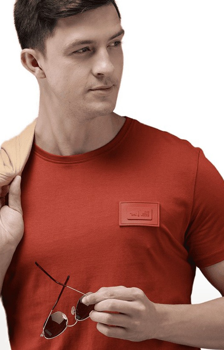Men's Red Solid Shirt