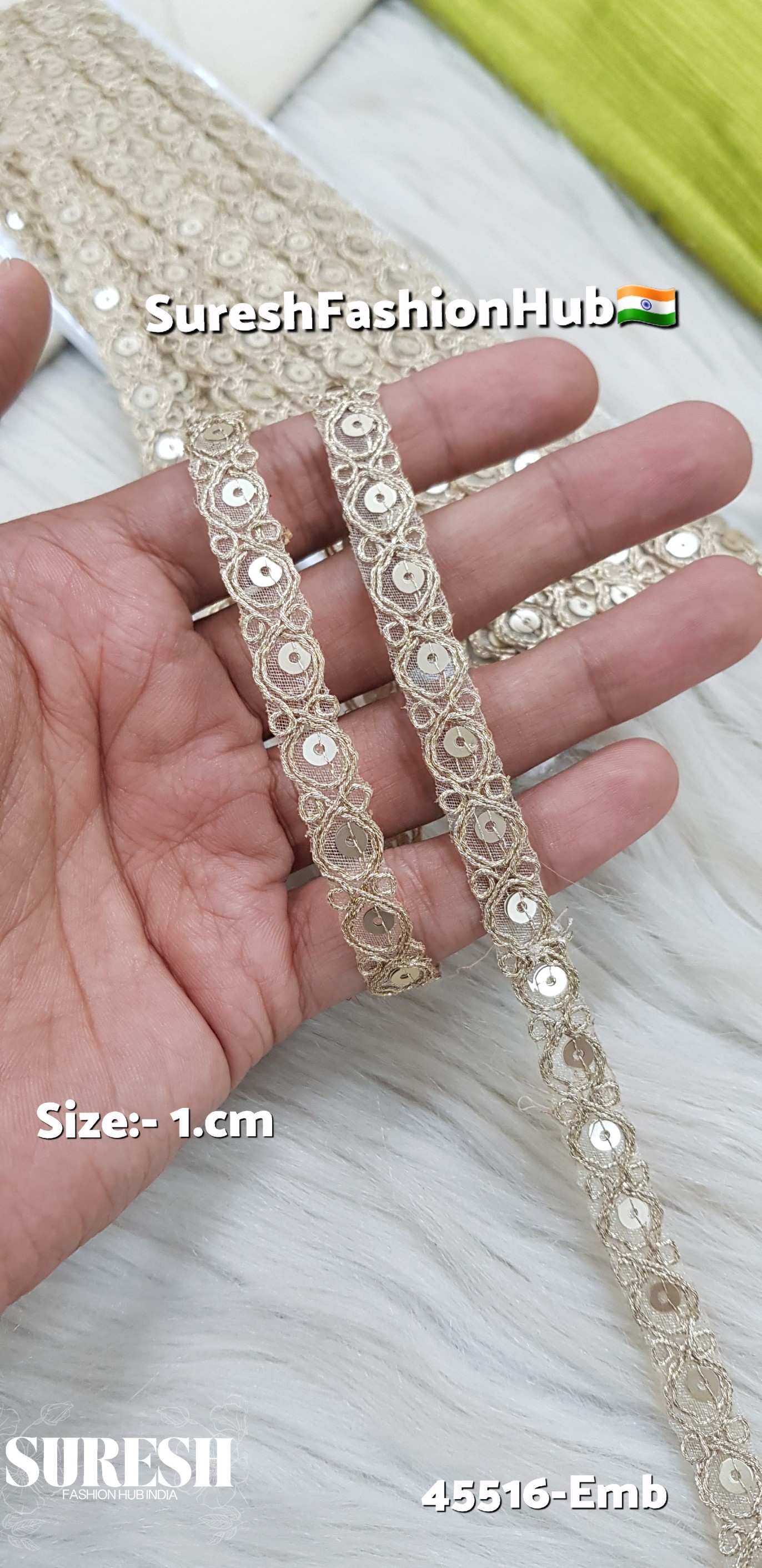 Pearl  Classic Dori & Sequence Cutwork Organza Lace