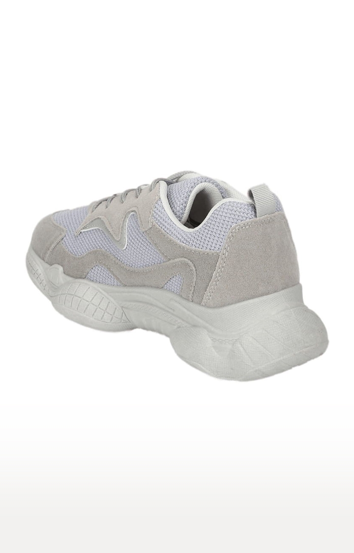 Truffle Collection | Women's Grey Suede Solid Lace-Up Sneakers 2
