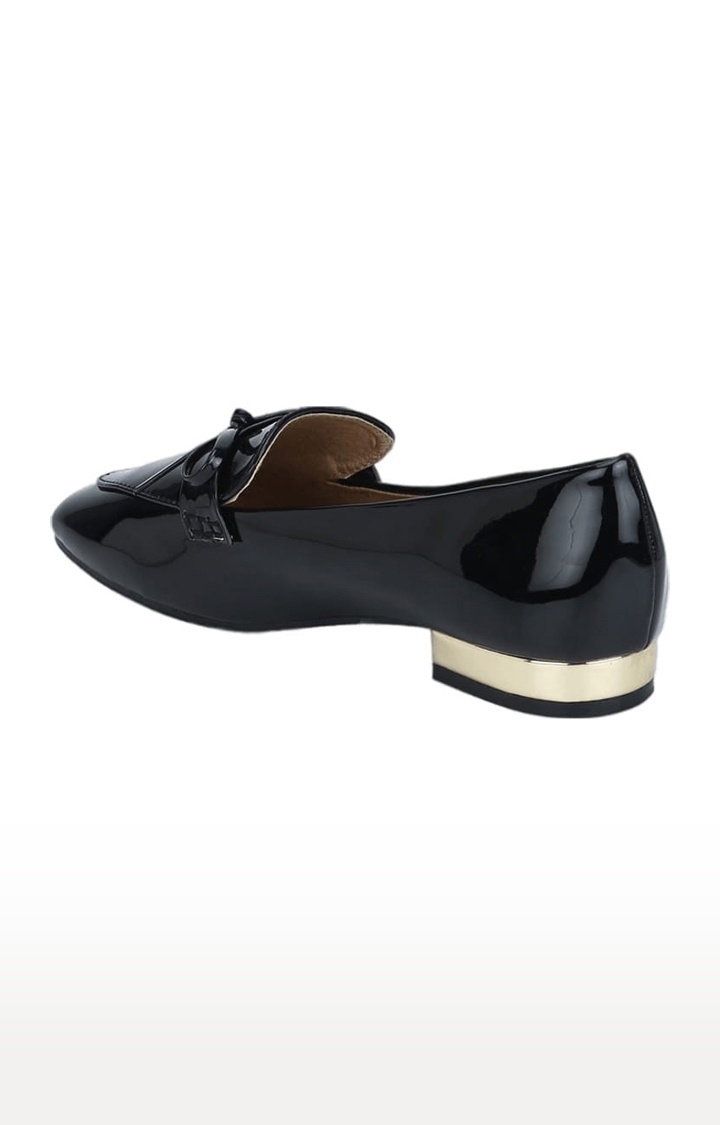 Truffle Collection | Women's Black Synthetic Solid Slip On Loafers 2