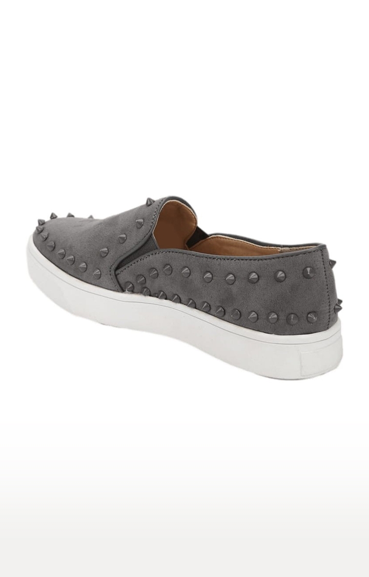 Truffle Collection | Women's Grey Embellished Slip On Casual Slip-ons 2