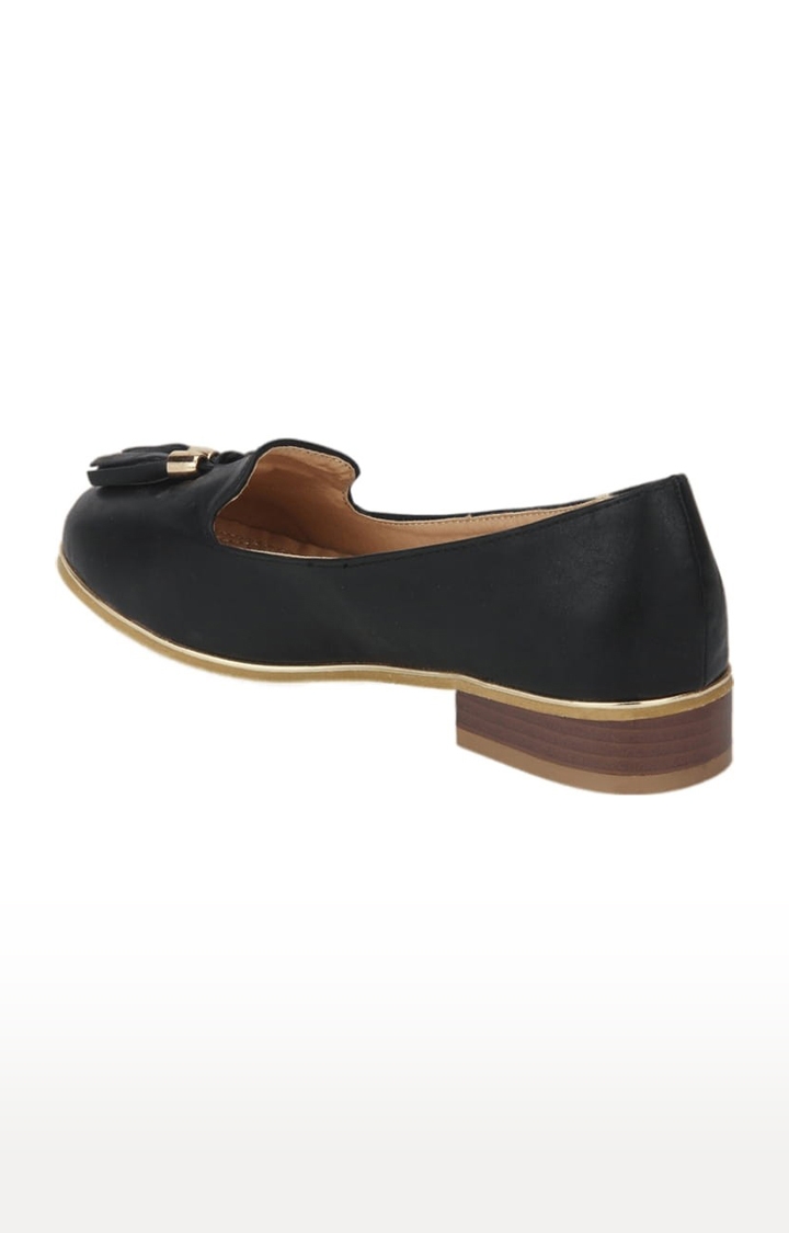 Truffle Collection | Women's Black Synthetic Solid Slip On Ballerinas 2