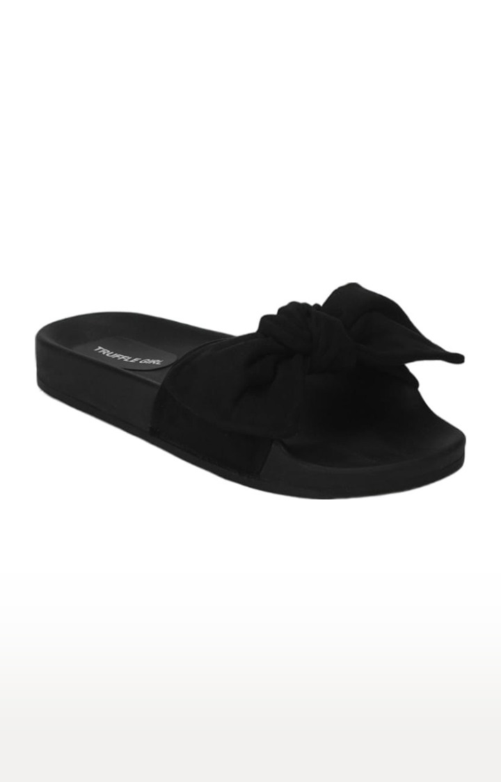 Black suede deals flip flops