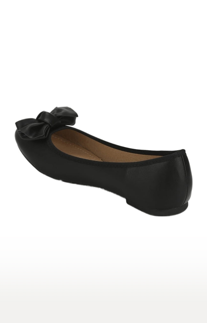 Truffle Collection | Women's Black Synthetic Solid Slip on Ballerinas 2