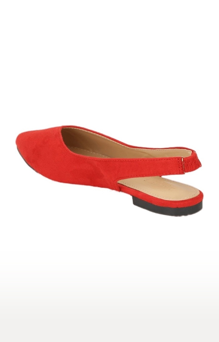 Truffle Collection | Women's Red Synthetic Solid Slip On Ballerinas 2