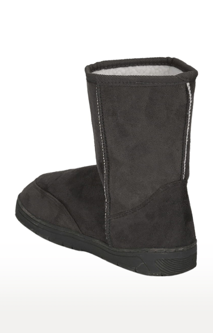 Truffle Collection | Women's Grey Suede Solid Slip On Boot 2