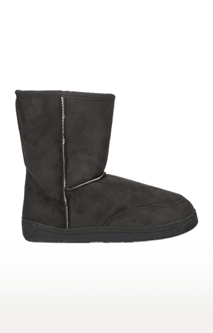 Truffle Collection | Women's Grey Suede Solid Slip On Boot 1