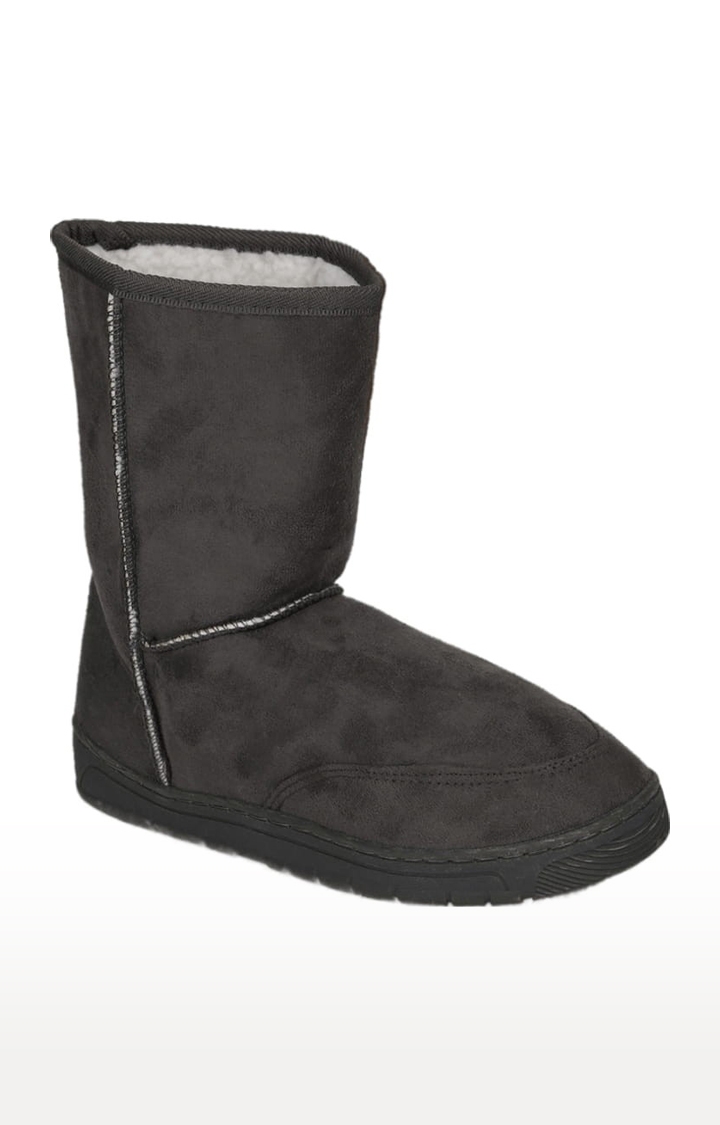 Truffle Collection | Women's Grey Suede Solid Slip On Boot 0