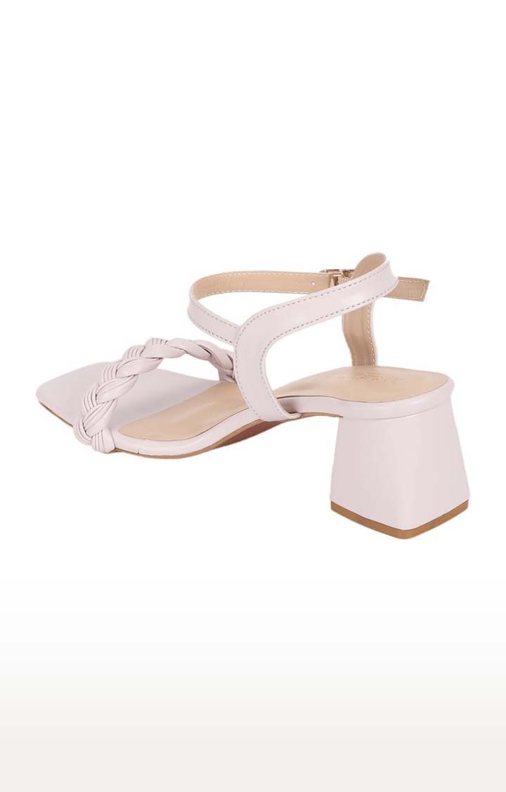 Women's Purple PU Solid Buckle Block Heels