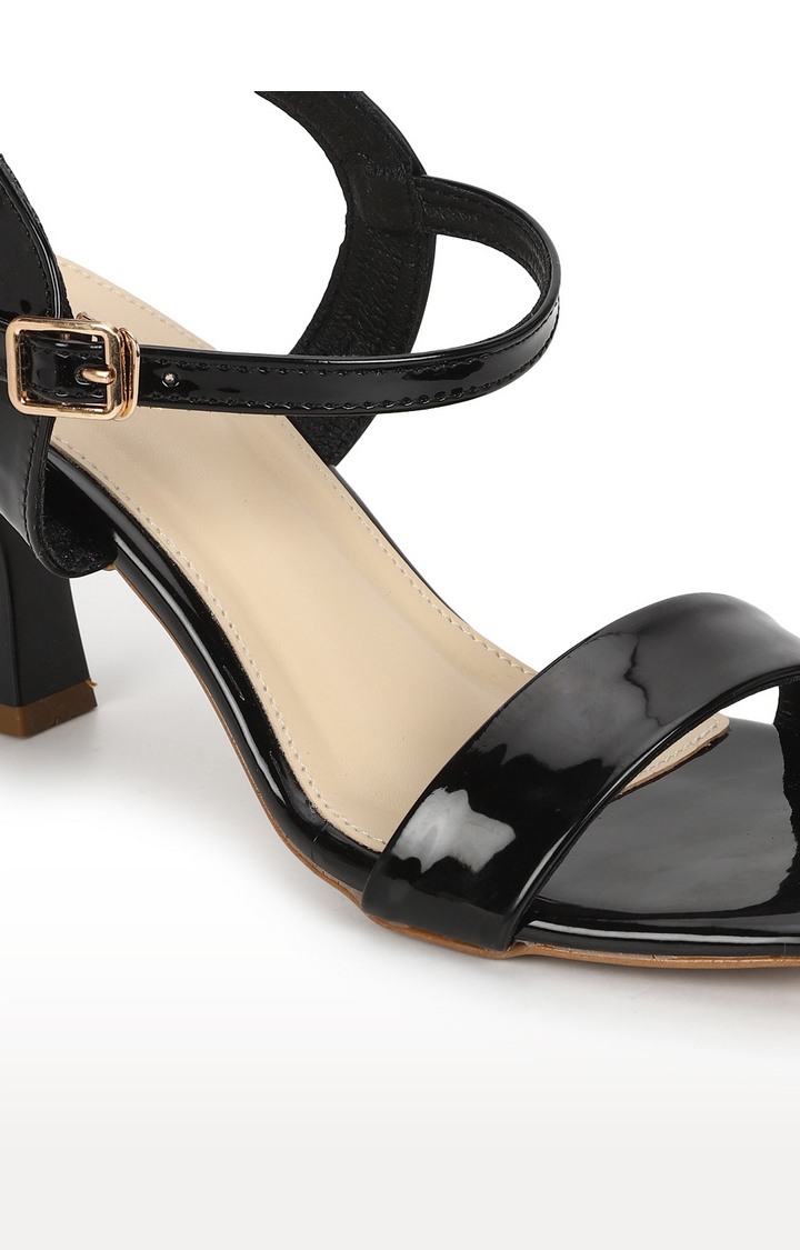 Women's Black Patent Strappy Stilettos