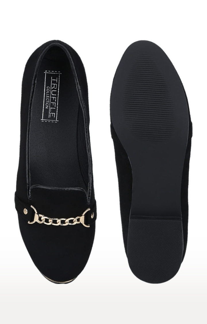 Truffle Collection | Women's Black Synthetic Solid Slip On Espadrilles 2