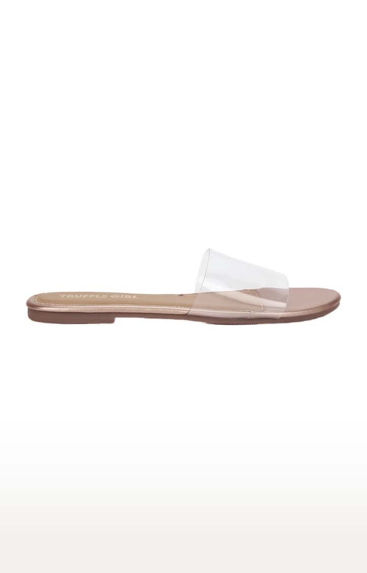 Truffle Collection | Women's Gold PU Solid Flat Slip-ons 1