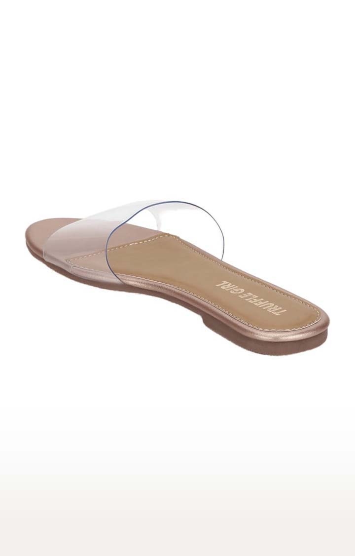 Truffle Collection | Women's Gold PU Solid Flat Slip-ons 2