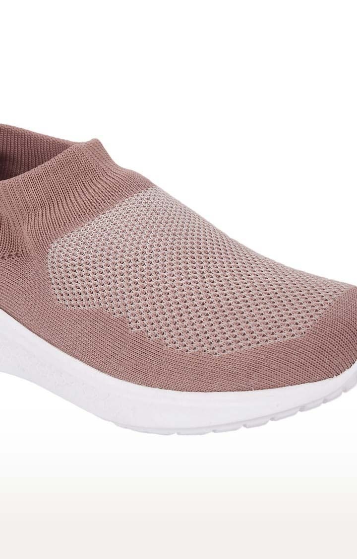 Truffle Collection | Women's Brown Mesh Textured Slip On Casual Slip-ons 4