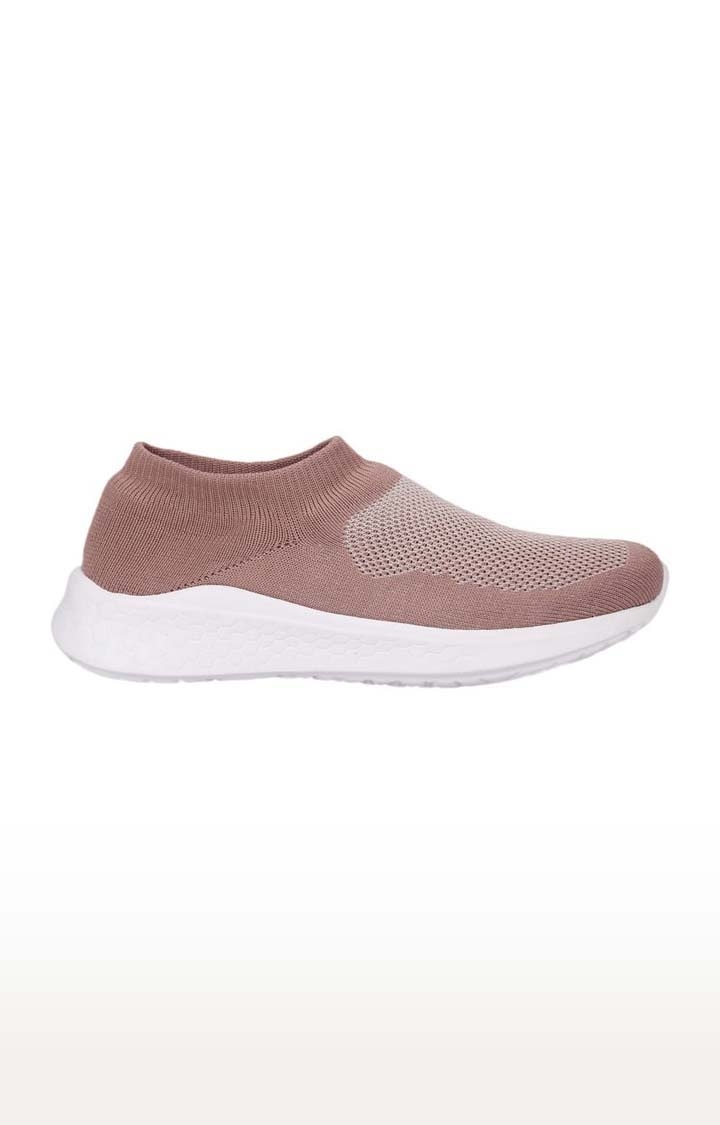 Truffle Collection | Women's Brown Mesh Textured Slip On Casual Slip-ons 1