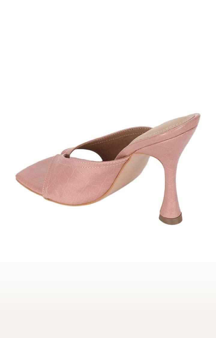 Women's Beige PU Textured Slip On Stilettos