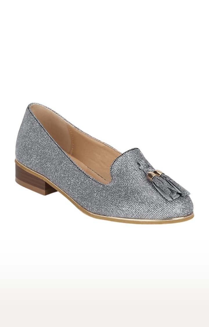 Truffle Collection | Women's Silver PU Textured Slip On Espadrilles 0