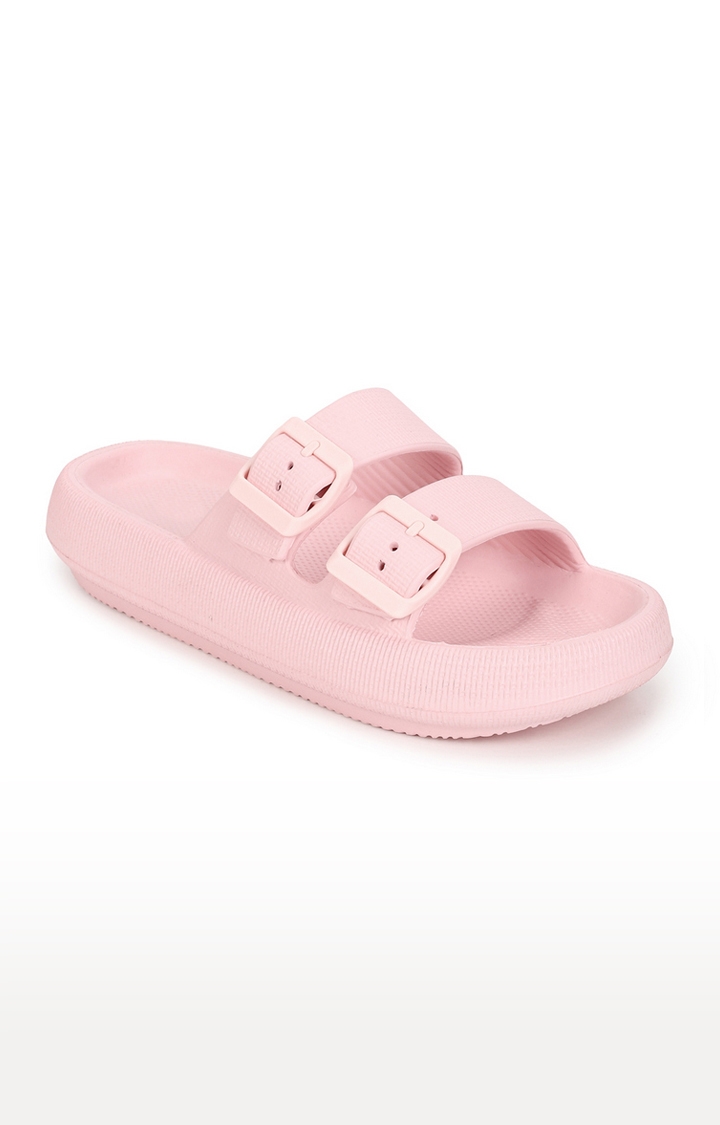 Truffle Collection | Women's Pink PU Flat Slip-ons 0