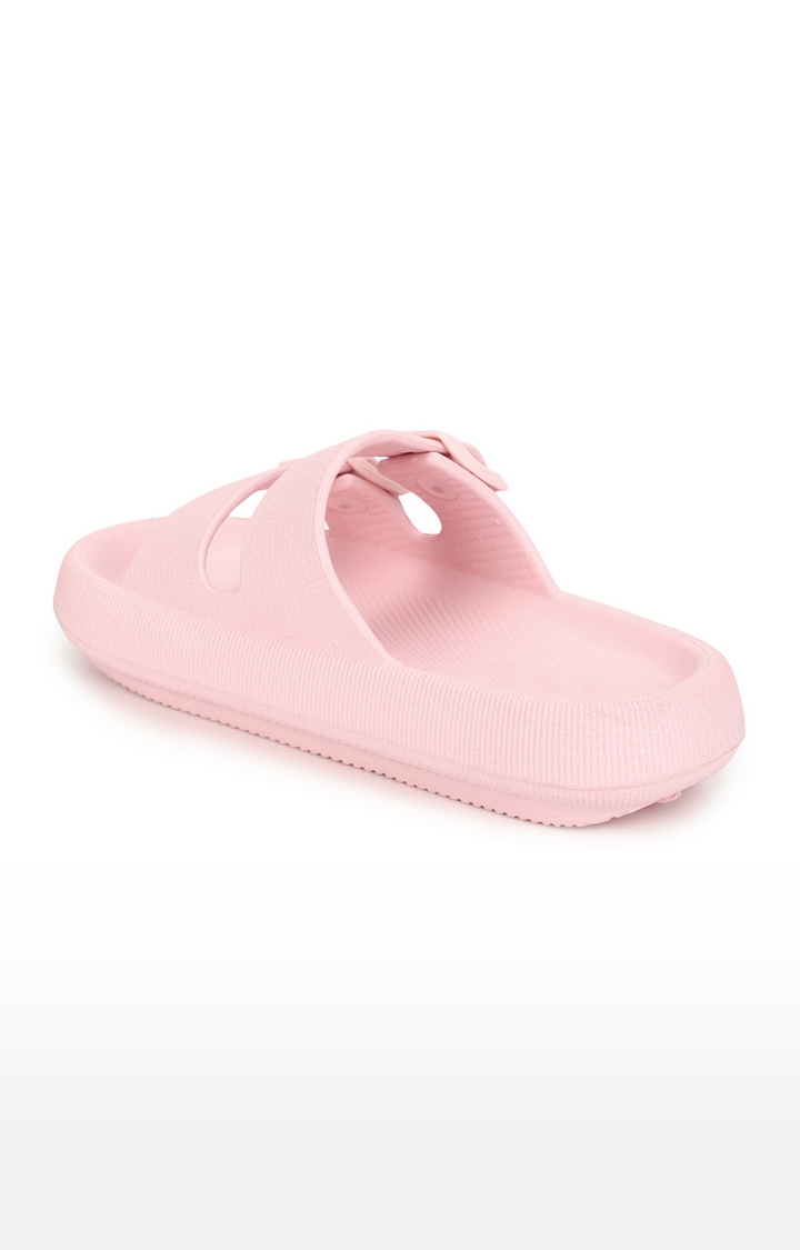 Truffle Collection | Women's Pink PU Flat Slip-ons 2