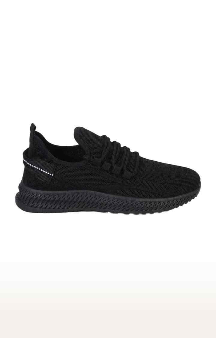 Women s Black Mesh Solid Lace Up Sneakers