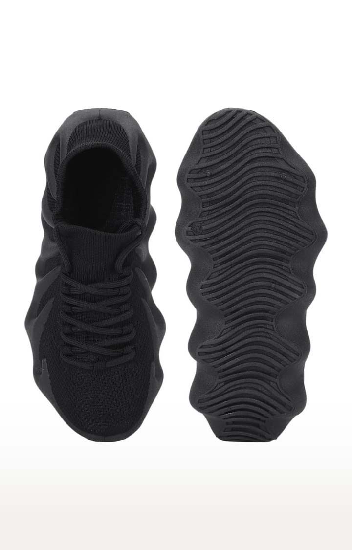 Women's Black Mesh Solid Casual Lace-ups
