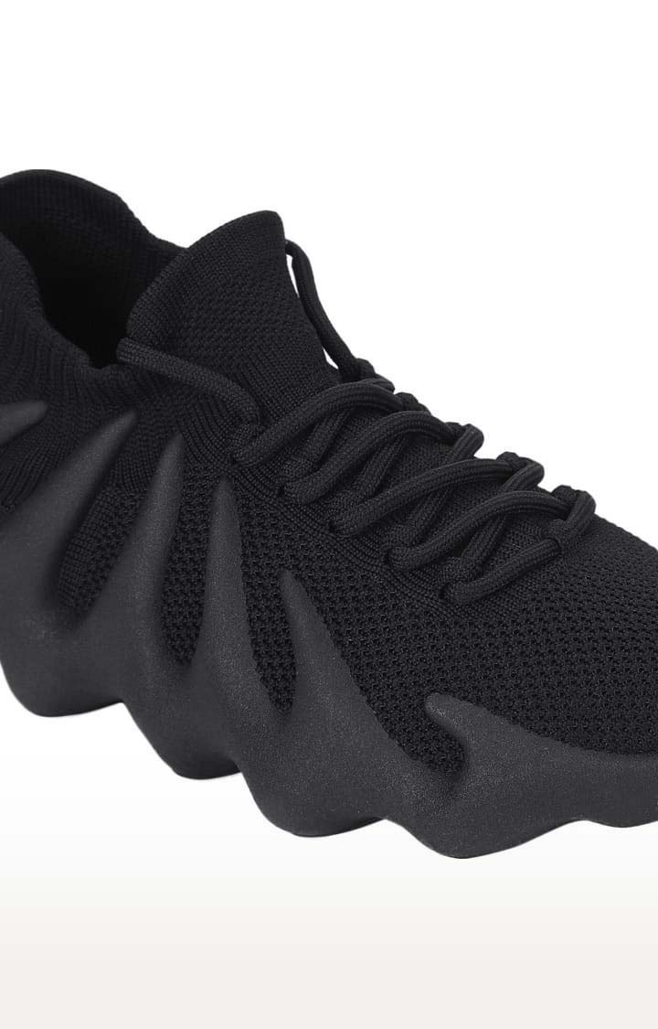 Women's Black Mesh Solid Casual Lace-ups