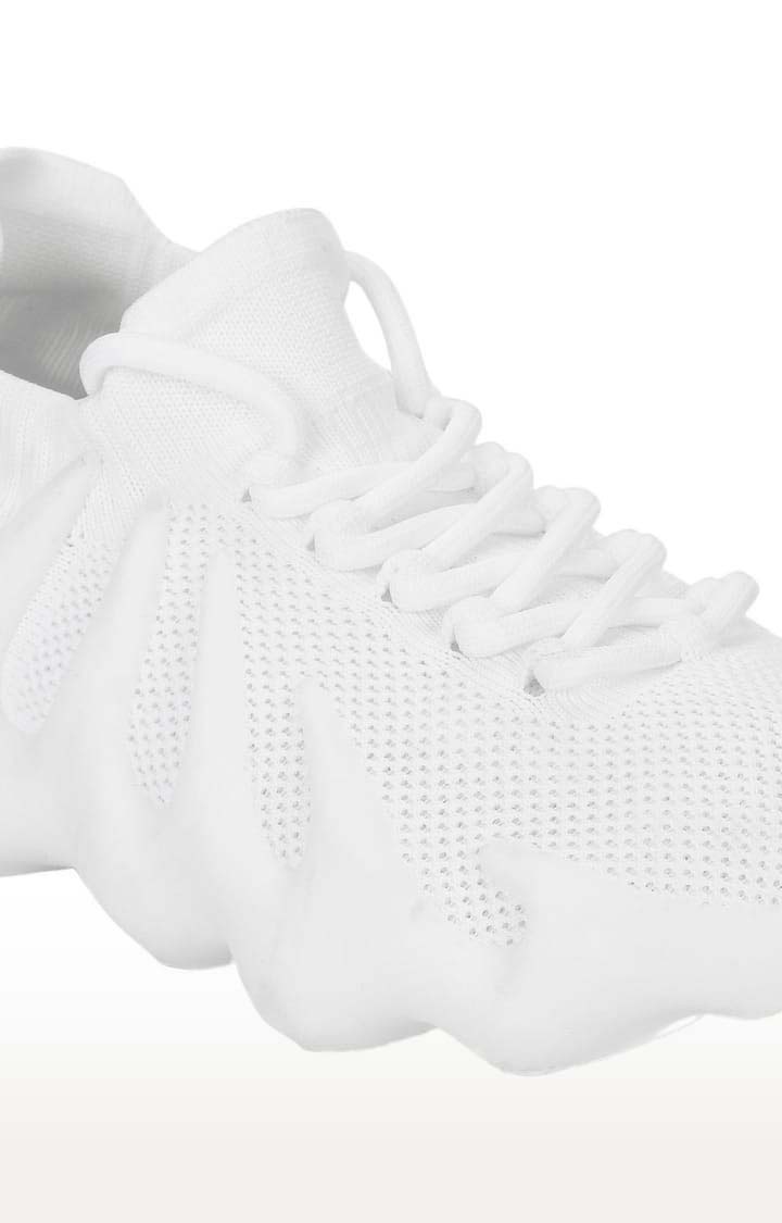 Women's White Mesh Solid Casual Lace-ups