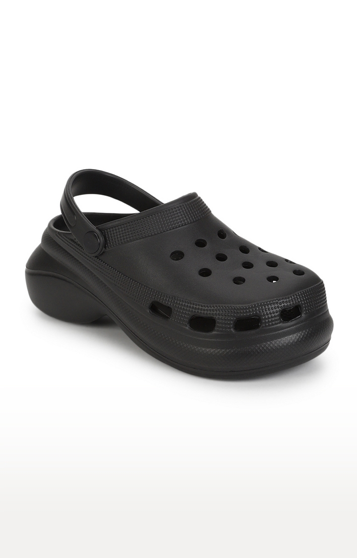 Truffle Collection | Women's Black PU Slip-On Crocs Flats