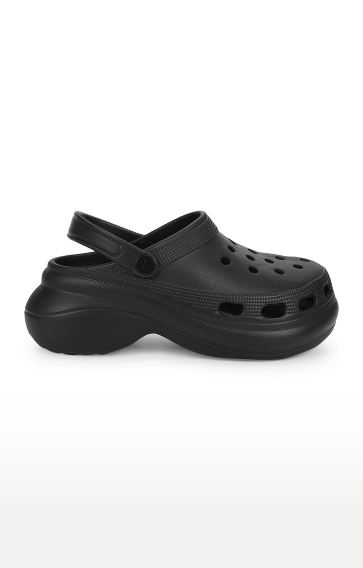 Truffle Collection | Women's Black PU Slip-On Crocs Flats 1
