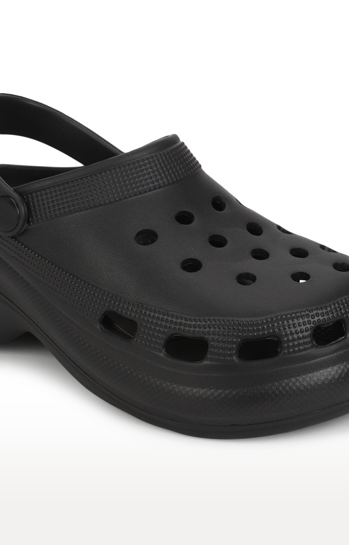Truffle Collection | Women's Black PU Slip-On Crocs Flats 5