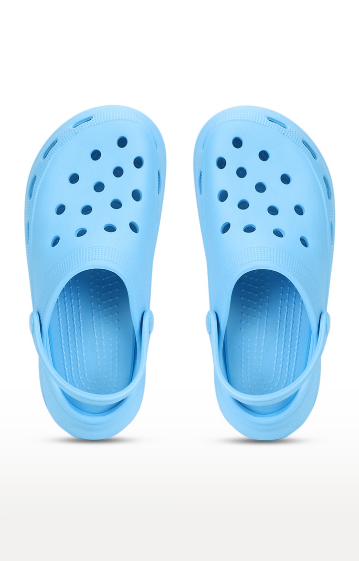Truffle Collection | Women's Blue PU Slip-On Crocs Flats 3
