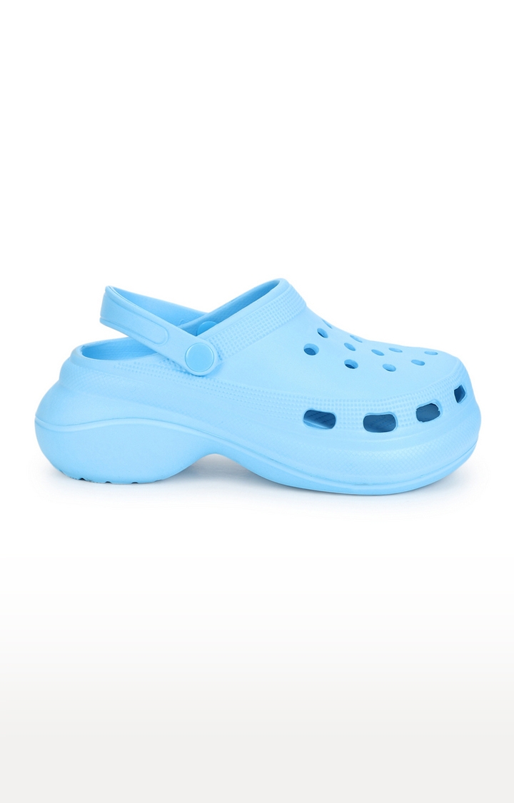 Truffle Collection | Women's Blue PU Slip-On Crocs Flats 1