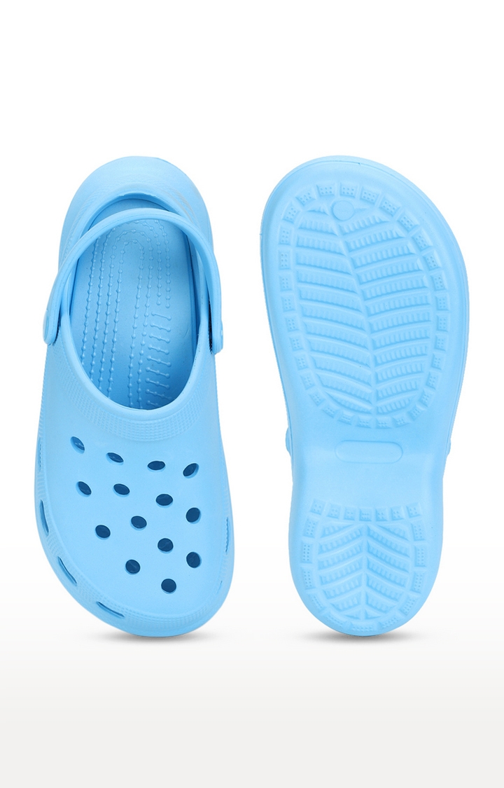 Truffle Collection | Women's Blue PU Slip-On Crocs Flats 4