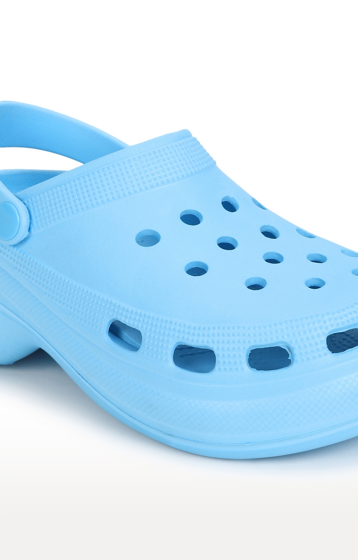 Truffle Collection | Women's Blue PU Slip-On Crocs Flats 5