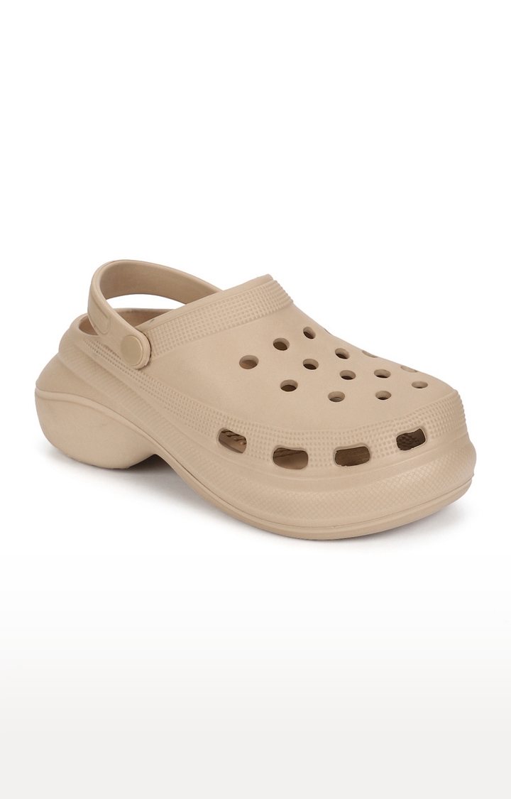 Truffle Collection | Women's Nude PU Slip-On Crocs Flats 0