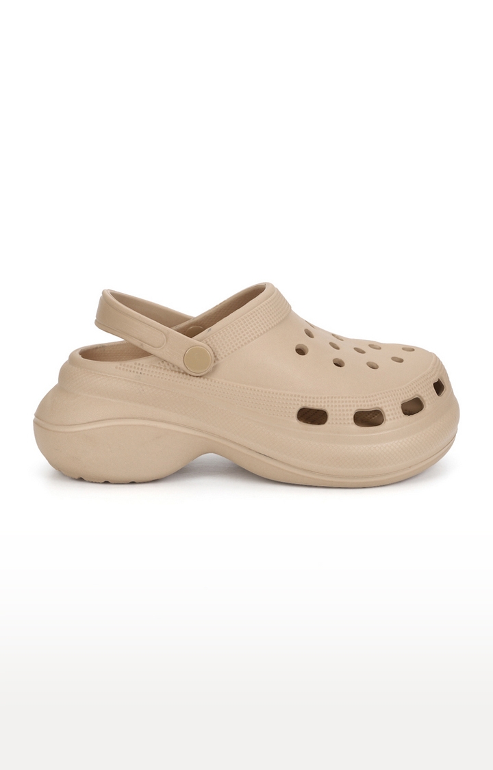 Truffle Collection | Women's Nude PU Slip-On Crocs Flats 1