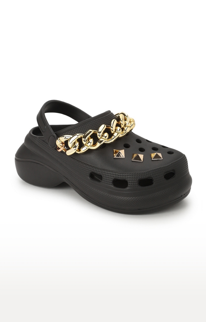 Women's Black PU Slip-On Crocs