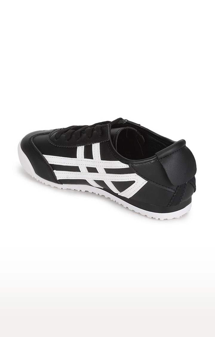 Women's Black Solid PU Sneakers
