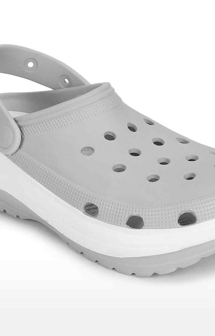 Women's Grey Solid PU Clogs