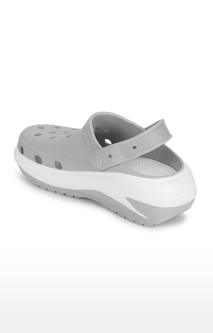 Women's Grey Solid PU Clogs