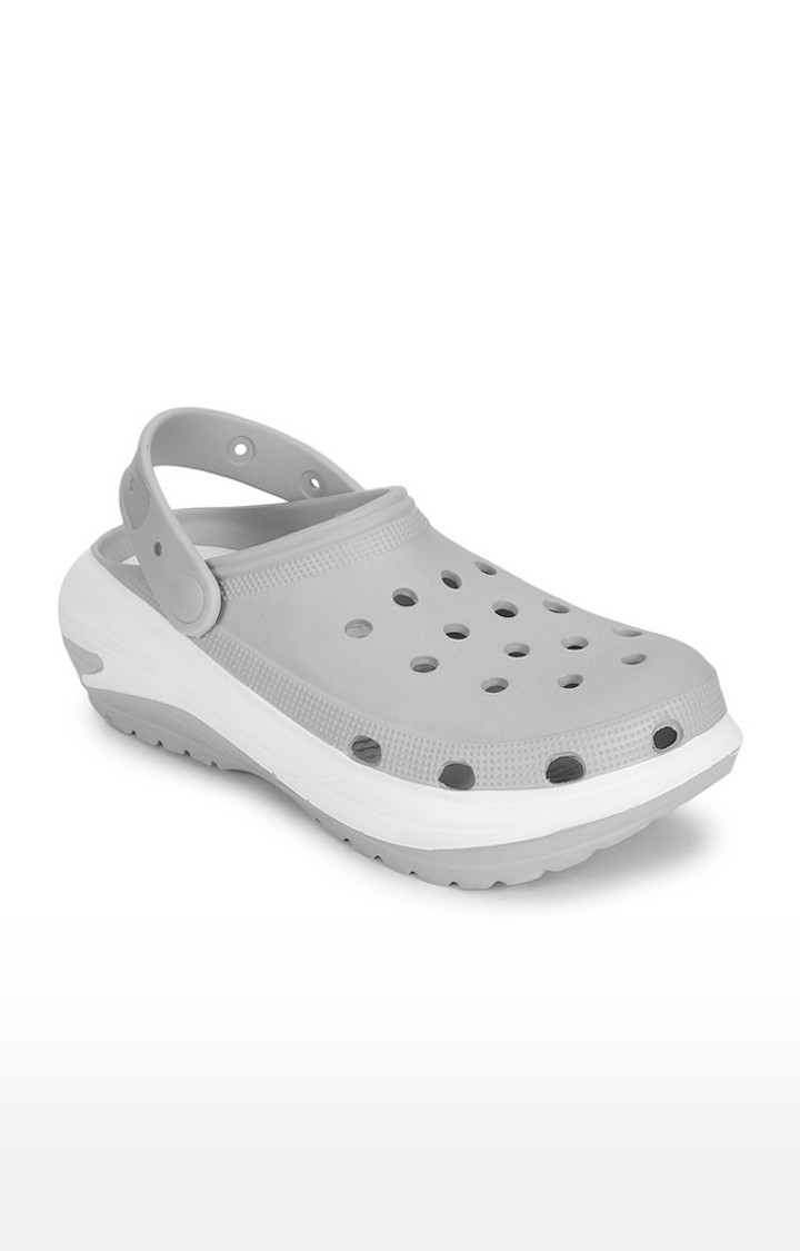 Truffle Collection | Women's Grey Solid PU Clogs