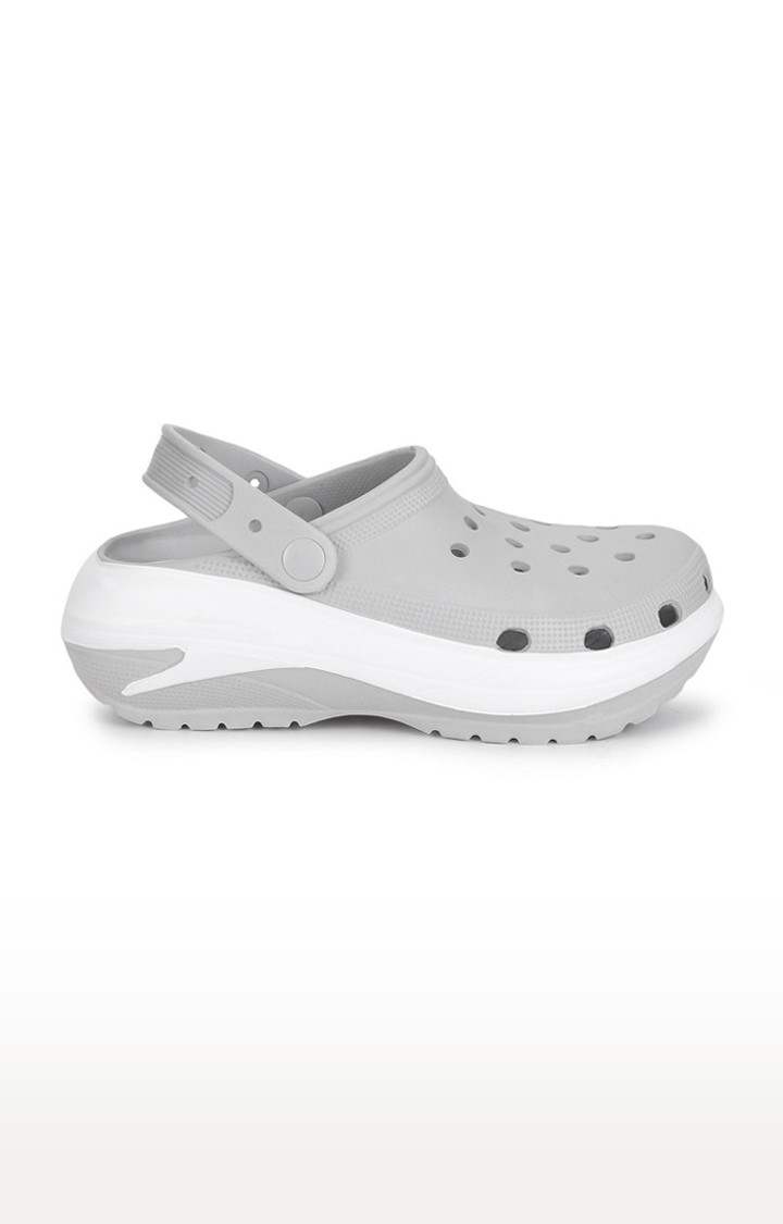 Women's Grey Solid PU Clogs