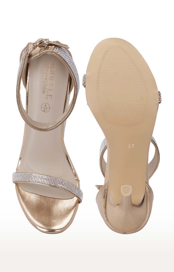 Women's Gold Strappy Sandals | River Island