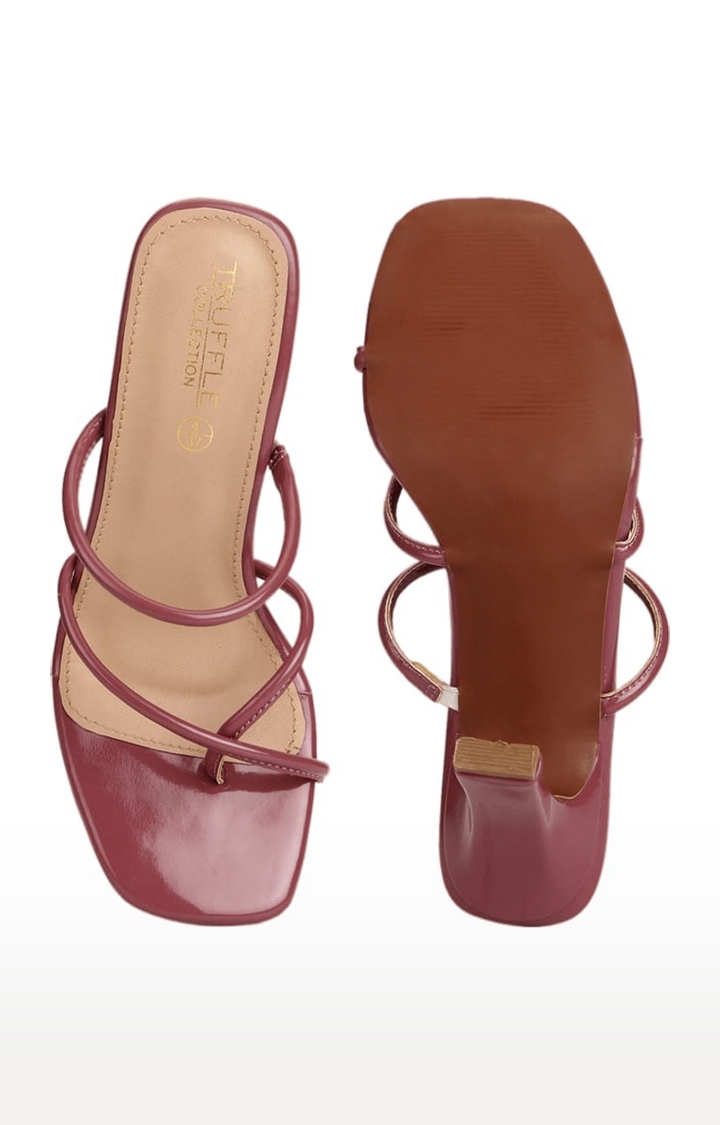 Women's Red Synthetic Solid Slip On Block Heels