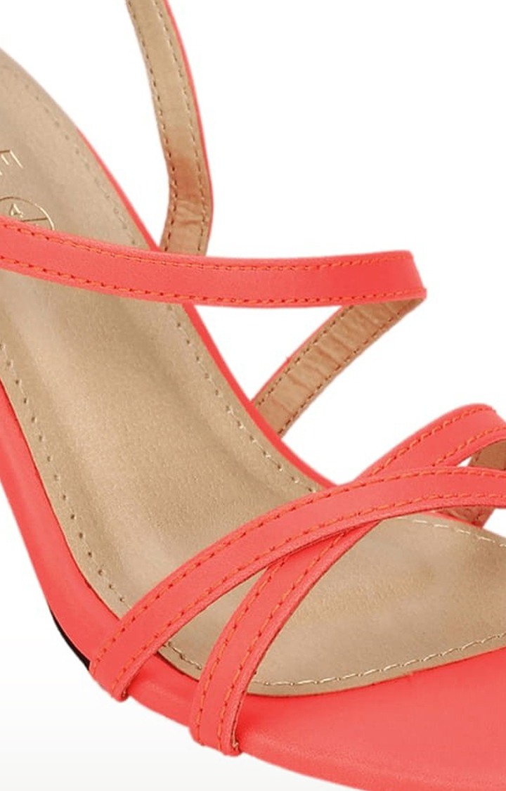 Women's Red PU Solid Slip On Block Heels