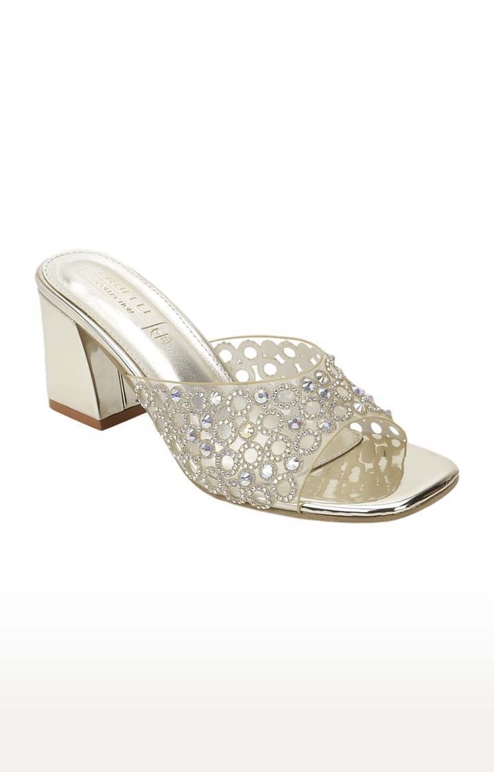 Buy Silver Woven Daisy Dual Strap Block Heels by Vanilla Moon Online at Aza  Fashions.