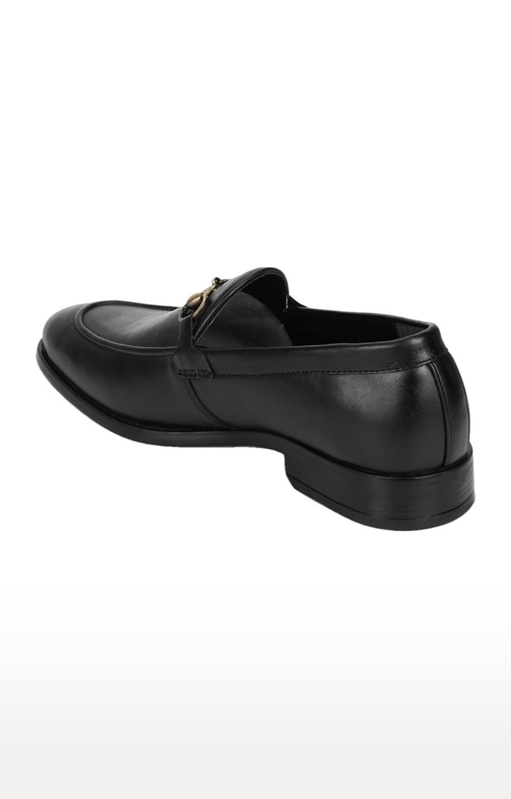 Truffle Collection | Men's Black PU Solid Slip On Loafers 2